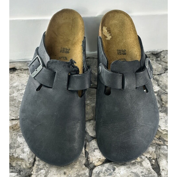 *Damaged* Birkenstock Boston Slip On Clog Mules Black Size 38 US 7 L7 M5 *Flawed - Picture 16 of 16